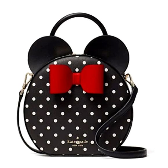 Disney x Kate Spade Minnie Mouse Leather Crossbody NWT Polka Dots - Picture 1 of 5